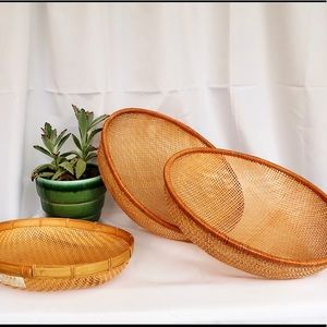 Wicker basket wall collage hanging decor